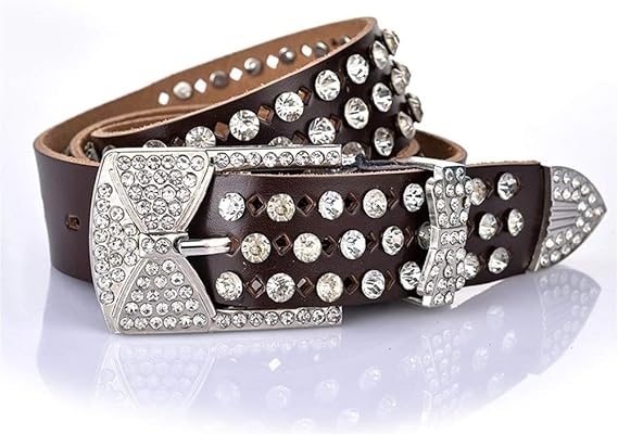 Amazon ａｉｓｉａｕ Fuku ベルト レディースベルト 女性用ベルト ファッション中空ベルト ラインストーンワイドレザーベルト付き女性ベルト 色 ブラウン ベルト 通販