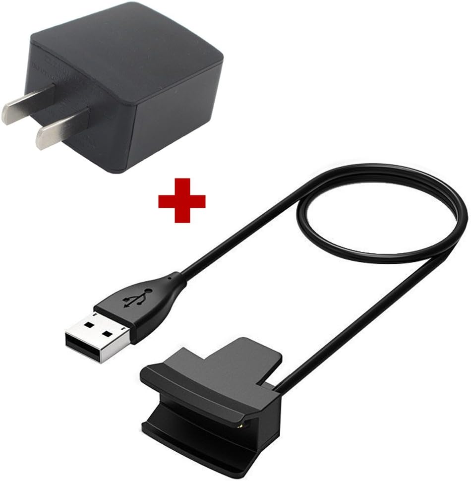 Fitbit Alta HR Cable, Replacement Fitbit Alta HR USB Charger Cable + 500mA AC Wall Charger Adapter for Fitbit Alta HR Band Wireless Activity Bracelet by Bereezy
