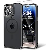BPOASE Magnetic Case for iPhone 11 Pro Max with Screen Protector, [Compatible with Magsafe] Ultra Slim Translucent Matte Shockproof Protection Phone Cover-Black