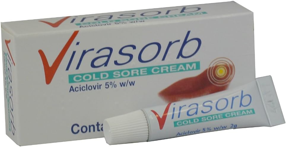2 x Virasorb 2g 5% Cold Sore cream (2 Packs), 2 g (Pack of 2)