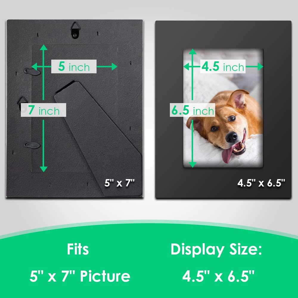 MUDEELA Fits 5x7 inches Picture Frame, Set of 2 Photo Frames, 2-Layer Thickened Design, Durable Wall Gallery Picture Frames, for Table Top Display and Wall Mounting -