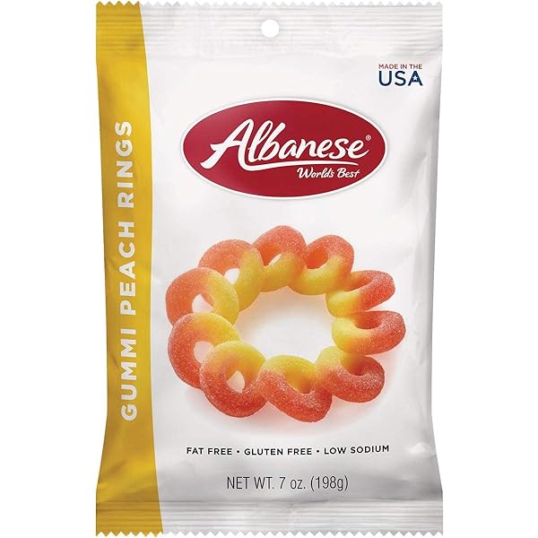 GUMMI PEACH RINGS 7OZ