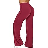 Ieumaz Women Straight Leggings Bottoms High Waist Gym Workout Leggings Stretch Casual Wide Leg Yoga Pants