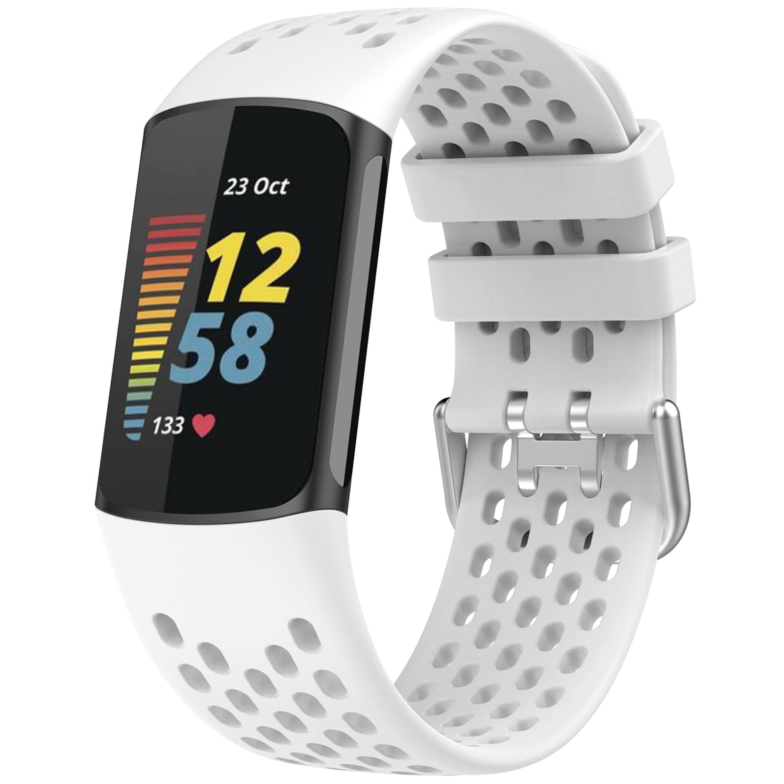 TopPerfekt Sport Straps Compatible with Fitbit Charge 6 Strap, Adjustable Breathable Soft Silicone Sport Replacement Watch Band Straps Wristbands Bracelet for Charge 5 Activity Tracker Women Men โ image 1