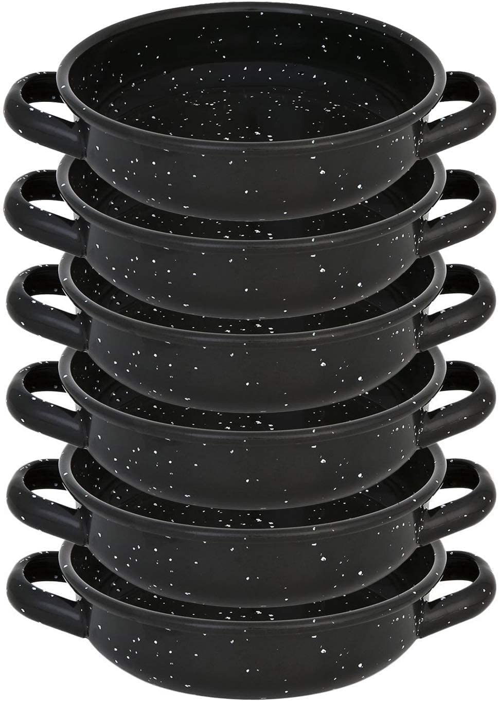 Menax - Casserole - Small Paella Pan - Enamelled Vitrified Steel Non Stick - 14 cm