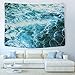 Sunm Boutique Wall Tapestry Blue Ocean Wave Tapestry Sea Wall Hanging Tapestry Wall Art Decor Tablecloth (Spray,51.2