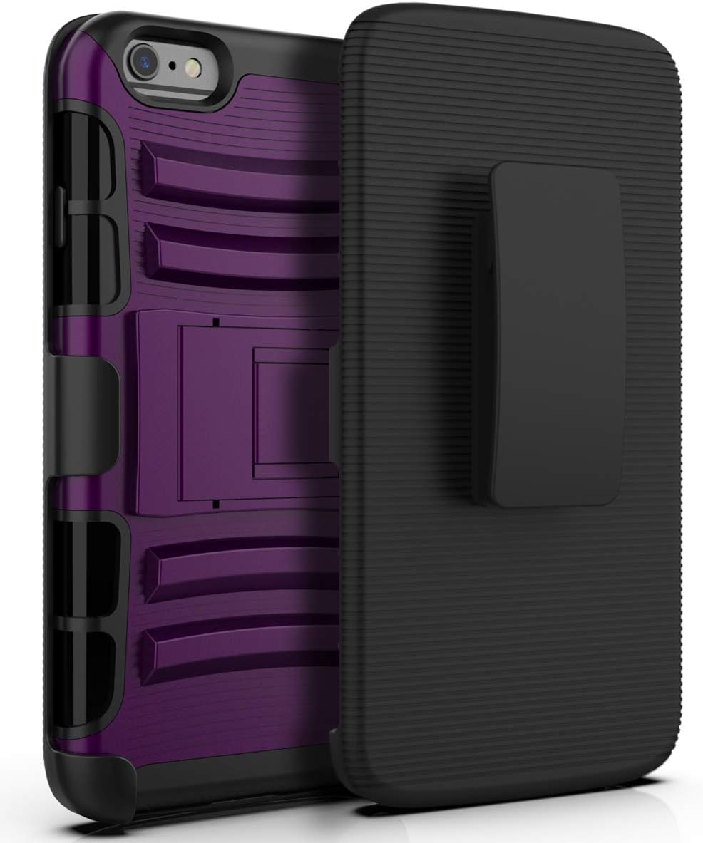 QQCASE iPhone 6S Case, iPhone 6 Case Hybrid Holster Protect Case with Kickstand and Belt Clip for Apple iPhone 6 / 6S…