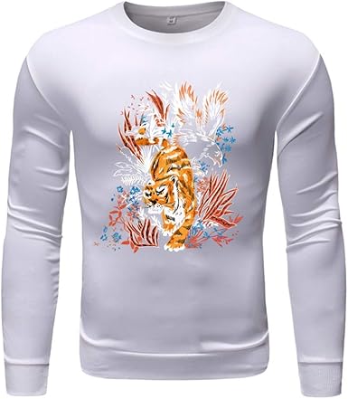 TOPKEAL Jersey de Manga Larga con Cuello Redondo y Estampado en Color Liso de Moda 2019 para Hombre S-XL: Amazon.es: Ropa y accesorios