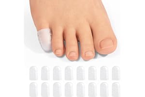 Promifun Gel Pinky Toe Caps, 16 Pack Toe Protectors for Women, Silicone Toe Covers Sleeves for Men, Blisters, Corns, Friction Pain Relief (Breathable, Pinky)