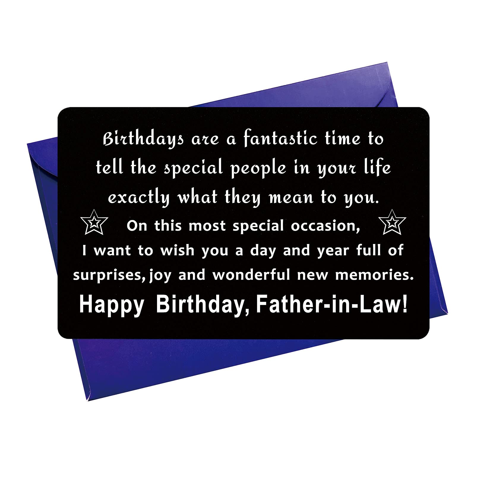 TGCNQ Father in law Birthday Gifts Father-in-law Birthday Card - Father in law Birthday Engraved Wallet Card
