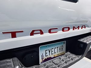 EyeCatcher Tailgate Insert Letters fits 2016-2020 Toyota Tacoma (Red)