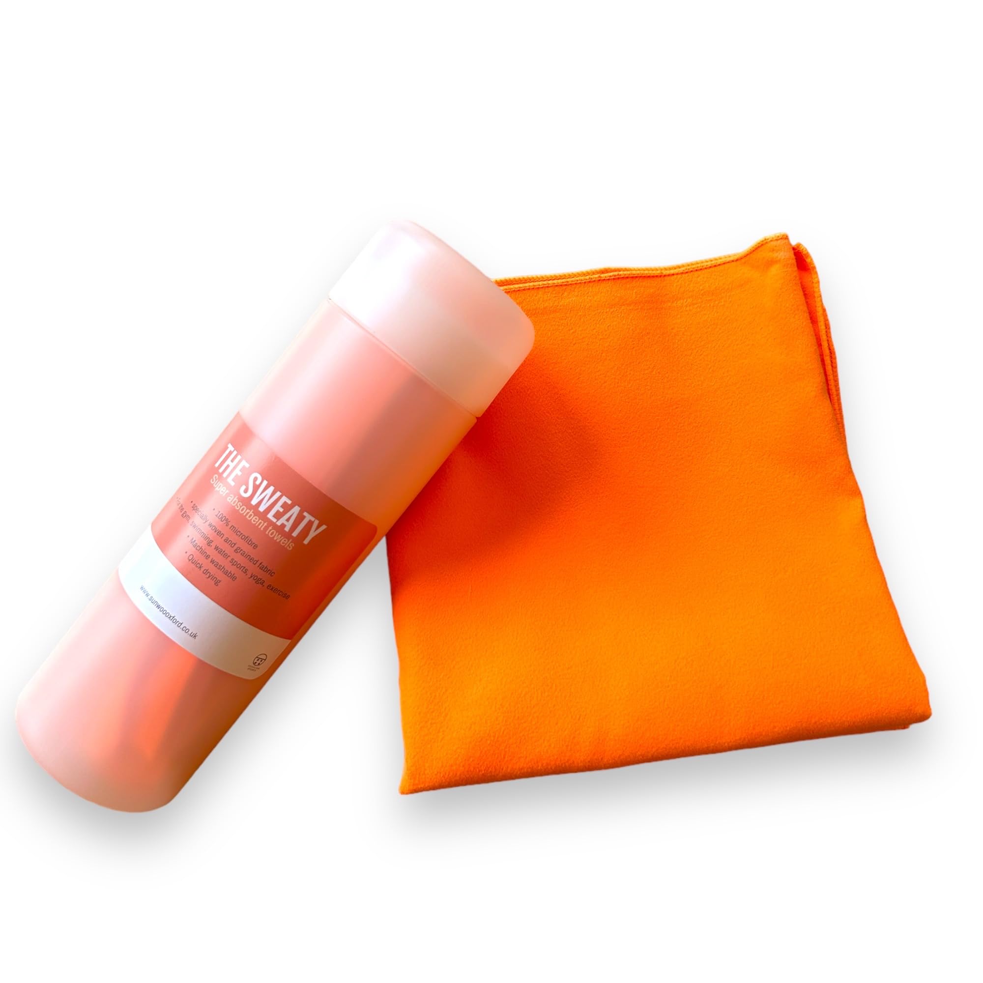 SEOULIAN Ultra-Absorbent Microfibre Sports Towel, Quick-Dry & Compact, Ideal for Gym, Beach, Camping, and Travel - 2 Pack, Bright Orange, 80x40cm