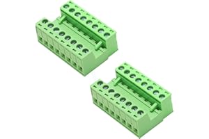 Jienk 2Set 8-Pin 300V 8A KF2EDGK 3.5mm Pitch Screw Terminal Block Pluggable Connector for 28-16AWG