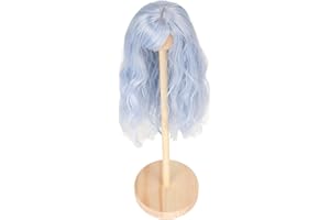 Tissting Doll Wig, Starry Sky Blue 1/6 BJD Doll Wigs Artificial High Temperature Silk Long Curly Doll Hair for 1/6 15.5‑17cm 