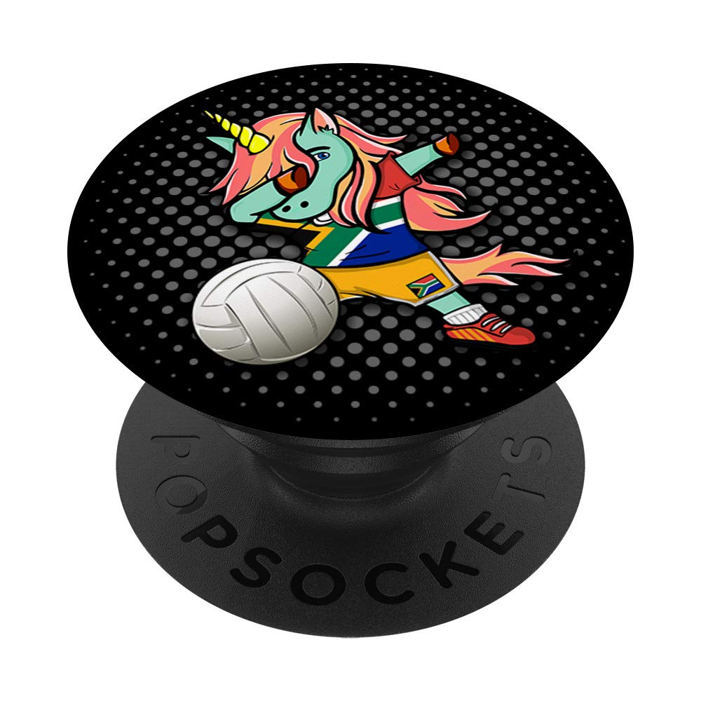 Dabbing Unicorn South Africa Volleyball Lovers Jersey Flag PopSockets PopGrip: Swappable Grip for Phones & Tablets