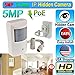 GW Security 5 Megapixel 2592 x 1920p PoE IP Spy Hidden Camera 3.7mm Wide Angle Lens Onvif Indoor Small Pinhole Security Camera