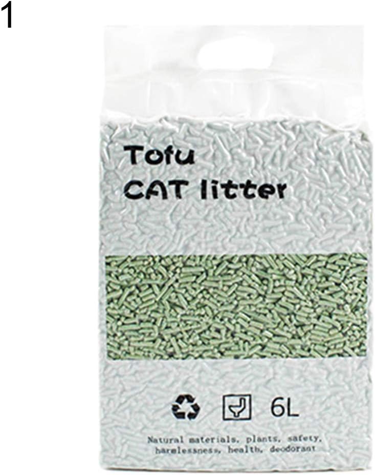 fanmaosdf Tofu Cat Litter,6L Tofu Cat Litter Degradable Clumping Flushable Absorbent Plant Pet Supplies