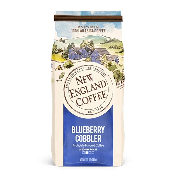 NEW ENGLAND COFFEE VARIETY PACK – BUTTER PECAN/BLUEBERRY COBBLER/HAZELNUT CREME, 11OZ BAG (PACK OF 3)