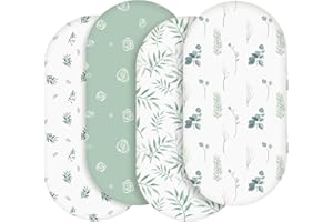 Soarwg Kids Bassinet Sheets, Bassinet Sheets for Baby Boy and Girl, Bassinet Sheet Neutral, Fit for Rectangle, Round, Oval, H