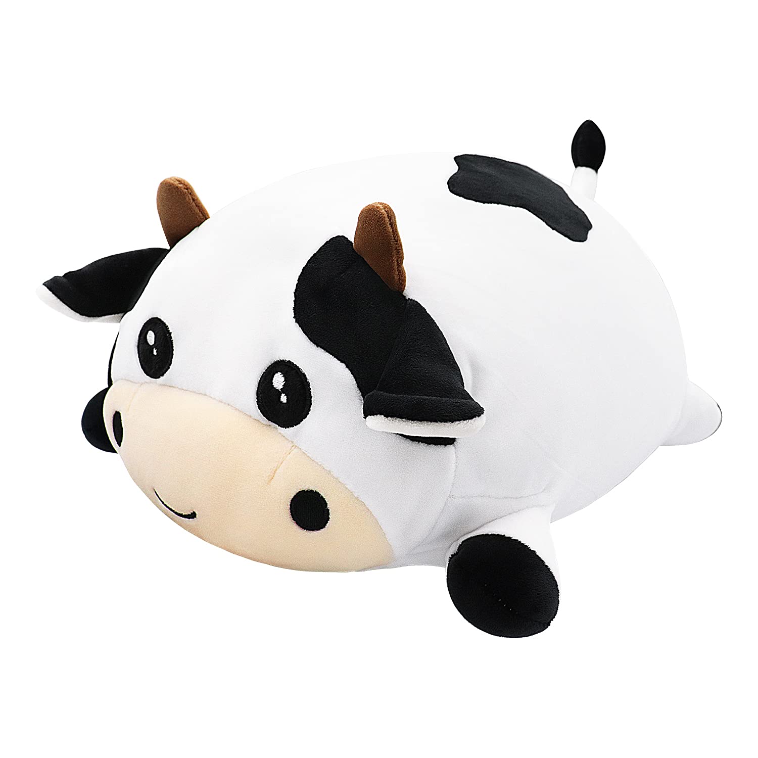 Fortuning's JDS Animal Plush Stuffed Dairy Cow Doll Cuddly Toy Kawaii Plushie Milk Cow Pillow Soft Toy Huggable Pillow Cute Stuffed Pillows Chubby Cushion Toys Lifelike Animal Toy(13.7 inch)