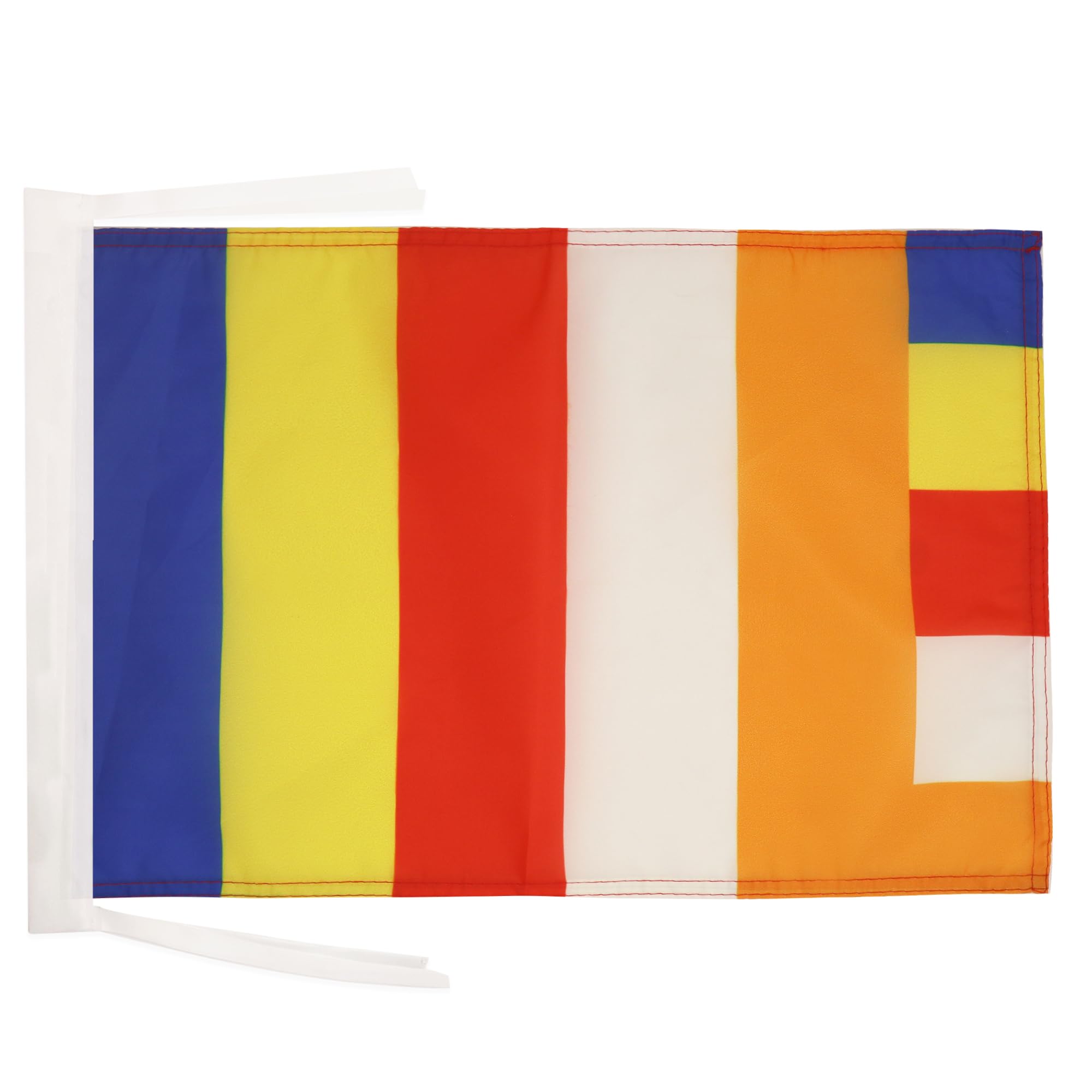 AZ FLAG - Buddhist Flag - 18'' x 12'' - 100% Polyester Buddhism Small Banner with Two Cords - Fade Resistant - Vivid Colors - 18x12 in - 45x30 Cm — image 1