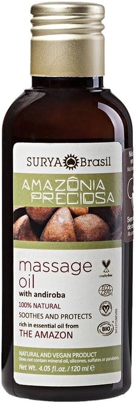 Amazonia Preciosa Body Care Massage Oil Surya Nature, Inc 4.05 oz (120ml) Liquid