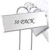 FORUP Metal Plant Labels, 30 Pack Garden Label Markers, Weatherproof Garden Stake Tags, Reusable Planting Gardening Markers, Silver