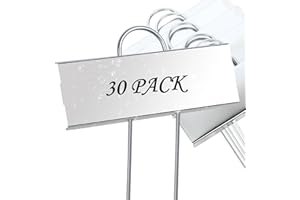 FORUP Metal Plant Labels, 30 Pack Garden Label Markers, Weatherproof Garden Stake Tags, Reusable Planting Gardening Markers, Silver
