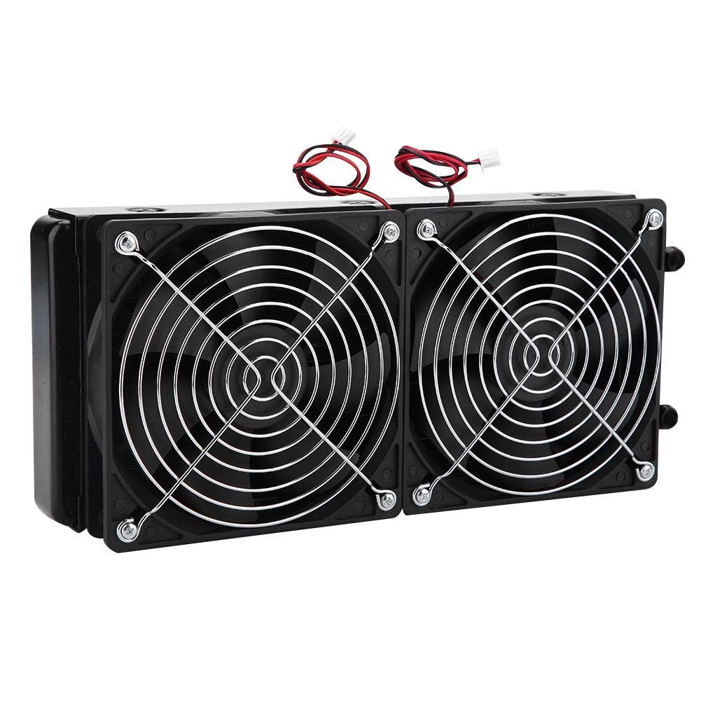 240mm Water Cooling Radiator with Dual Fan, 18 Tubes, DC 12V Liquid CPU Cooler for Computer CPU Water-cooled, Industrial Variable Frequency Drive, Air Conditioning Evaporator, etc