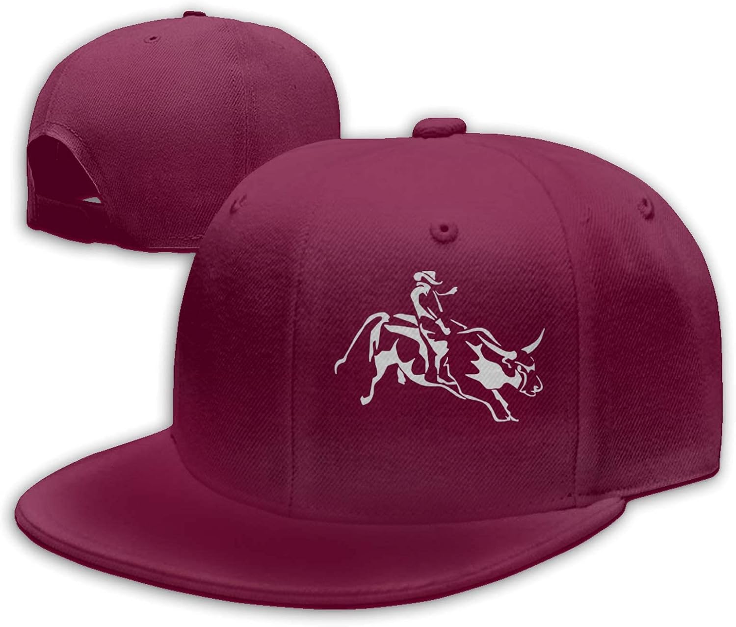 WHCLA Cap Bull Riding 1 Snapback Hat Flat Bottom S Men Women
