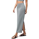 ODODOS Modal Soft Maxi Skirt for Women, Back Slit High Waist Casual Long Pencil Skirts