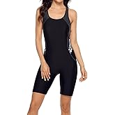 beautyin Women's Boyleg One Piece Swimsuit Racerback Athletic Bathing Suit