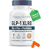 GLP-1 XLR8 Supplement for Weight Loss, Digestion, Constipation, Bloating Relief with Akkermansia 2.6 Billion AFU Live Prebiotic Probiotic Postbiotic Gut Health + Berberine for Women Men 60 Capsules