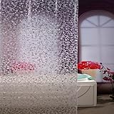 Shower Curtain Liner Mildew Resistant , Peralng 3D EVA Semi Transparent , Eco Friendly , 72x72 Inch with Rings 12 Hooks – Cobblestone