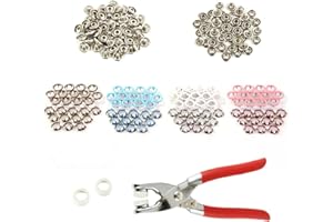200pcs Snap Fasteners Tool Kit Buttons Pliers Tool Kit Grommets Snap Fasteners Kit Mixed Colors Leather Rivets Buttons Metal 