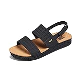 Reef Women's Water Vista Sandal, Black/Tan, 7
