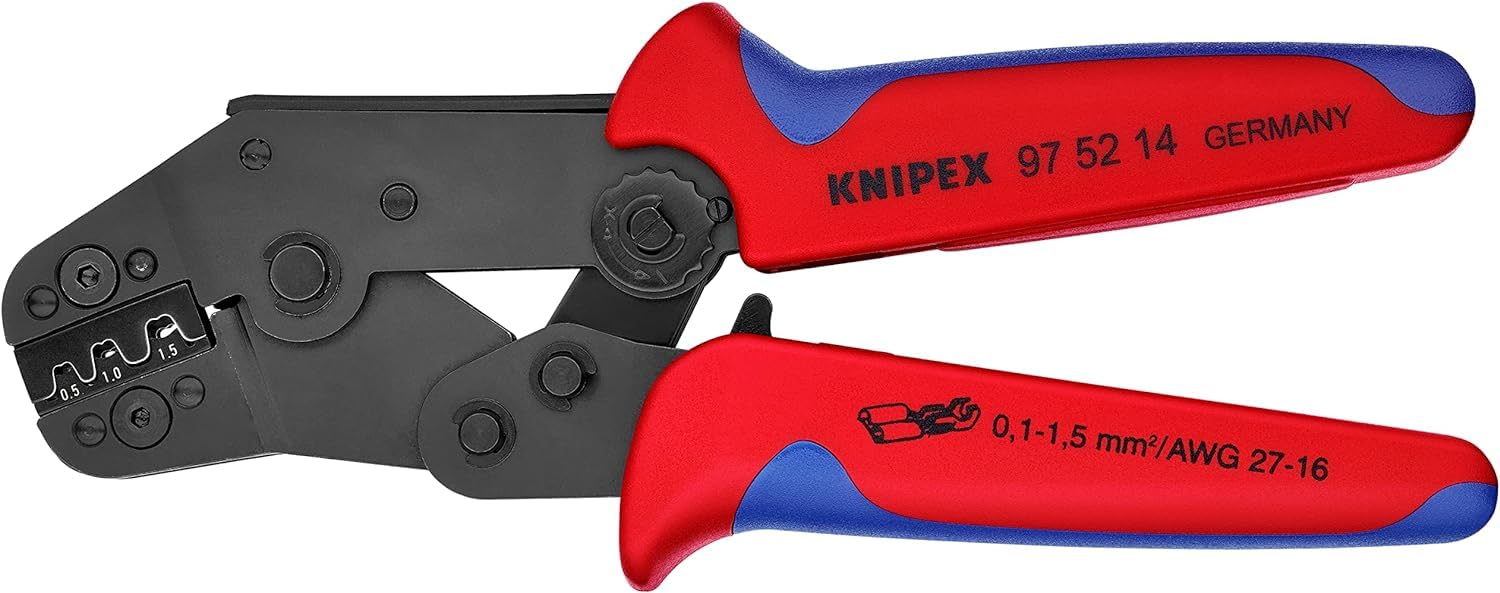 KNIPEX Crimping Pliers Short Design with Multi-Component Handles 195 mm, 97 52 14