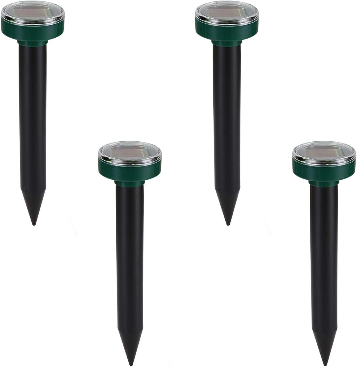 FORMIZON 4 Piezas Repelente Solar Ultrasónico, Ahuyentador de Topos Solar, Repelente de Topo para Aire Libre Césped Jardín para Ratones, Ratas, Serpientes