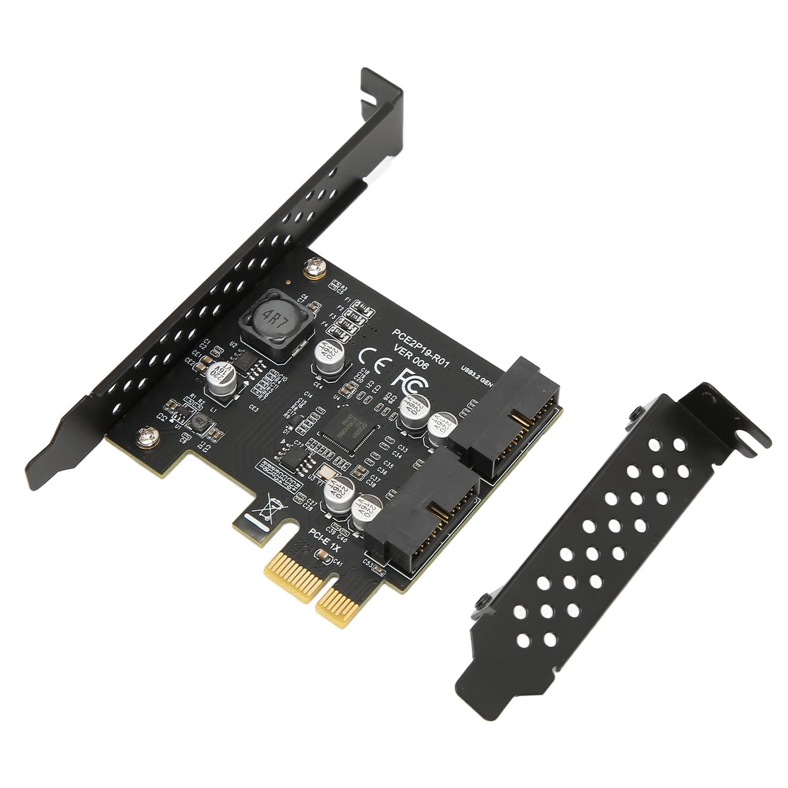 PCIe to USB 3.2 Gen 2 Adapter, 2 USB 3.2 Gen 1 Ports, 19PIN PCI Express Expansion Card for Desktop PC, Support