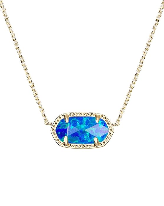 Kendra Scott Dark Blue Kyocera Gold Elisa Pendant Necklace