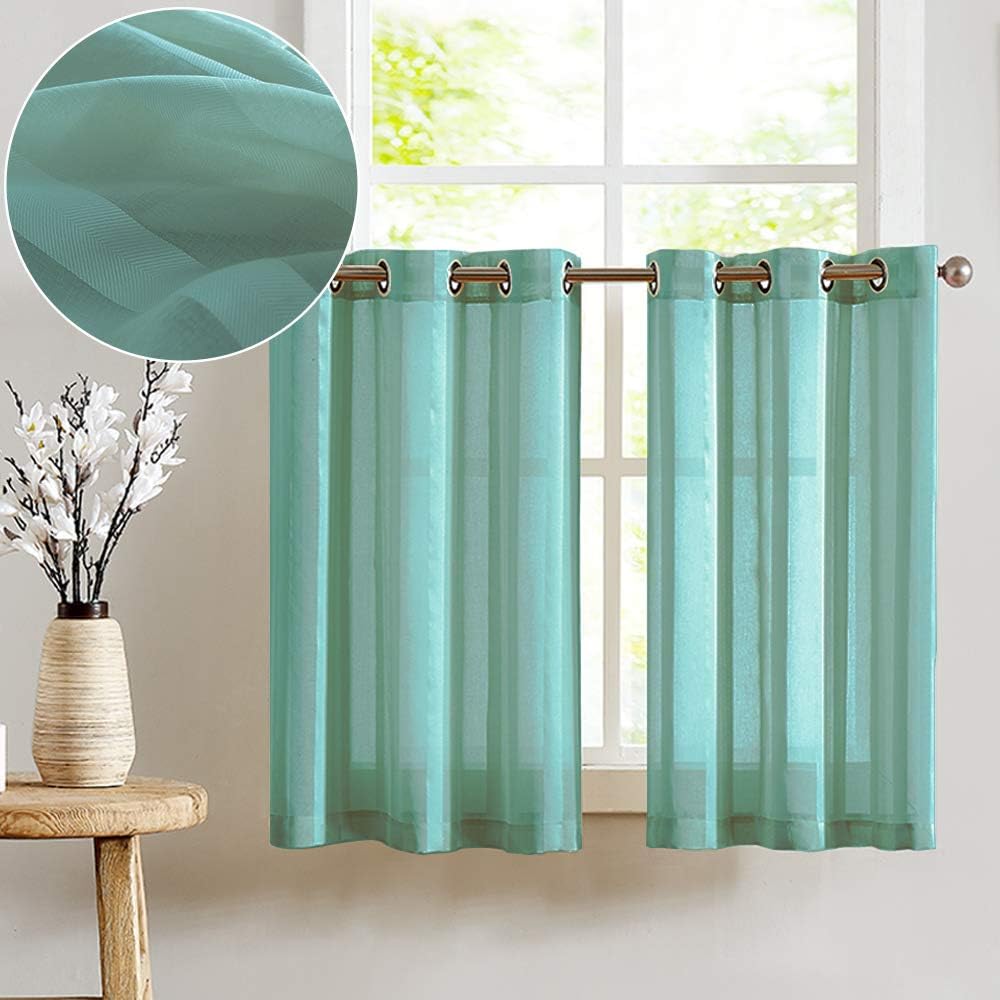 Amazon Com Sheer Tier Curtains For Windows 45 Inch Kitchen Tiers