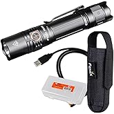 Fenix PD35 v3.0 Rechargeable Tactical Flashlight, 1700 Lumens EDC with Battery and Organizer (Black)