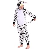 Rabtero Animal Costume Kids, Cheetah/Monkey/Black Cat/Blue Monster/Dalmatians/Santa/Snowman Onesie for Girls Halloween