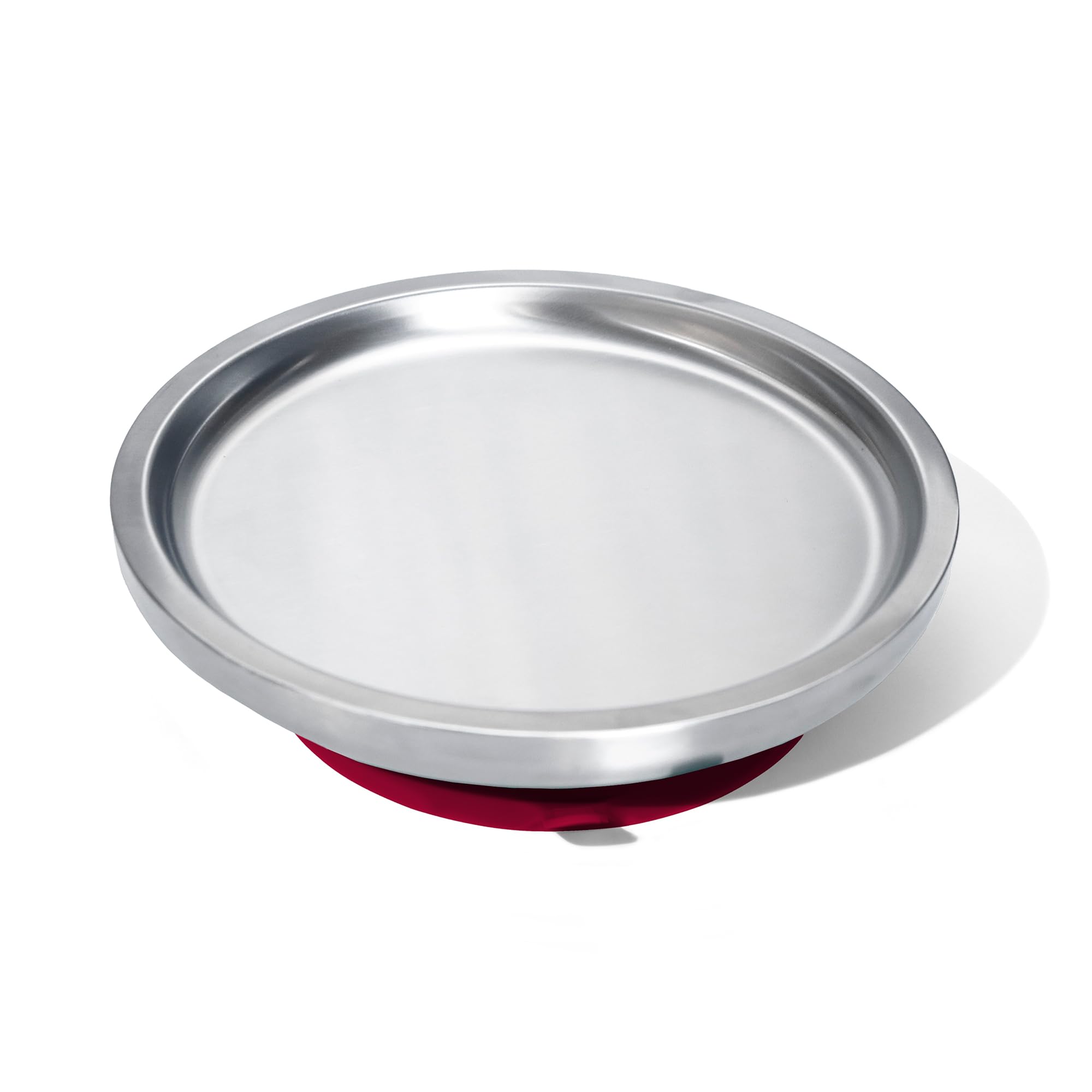 Photo 1 of Avanchy Open Baby Plates with Suction – Stainless Steel Divided Plates for Toddlers, BPA-Free, Dishwasher Safe, Unbreakable, Non-Toxic, 100% Silicone Suction – Magenta
