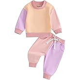 Fernvia Toddler Baby Girl Clothes 3 6 9 12 18 24 Months Fall Outfits Solid Long Sleeve Sweatshirt Tops + Pants Set