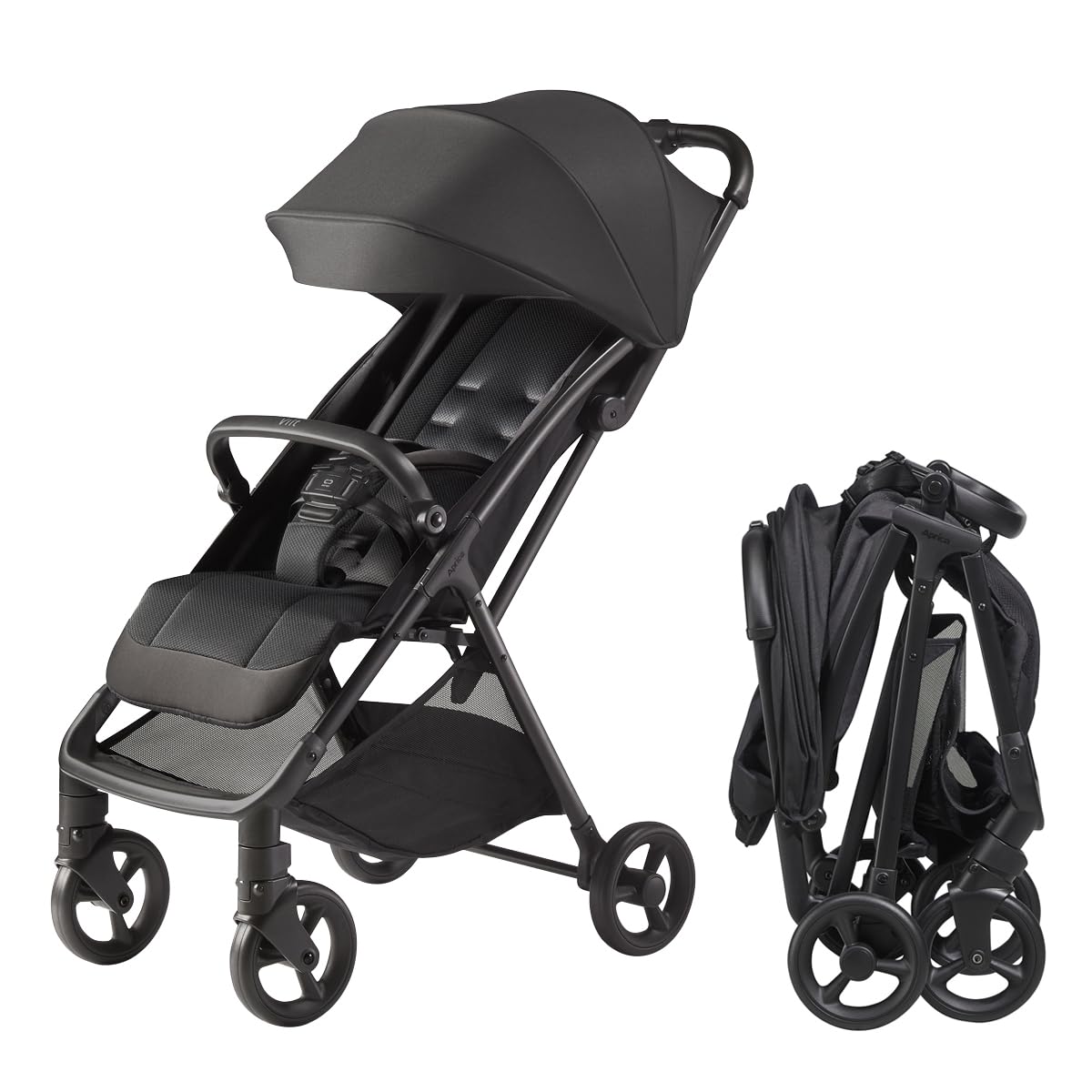 Aprica(アップリカ) B型ベビーカー ヴィット(Viit) 7か月～48か月まで 4歳まで使えるゆったりシート (ブラック) 2213403商品画像