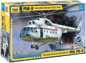 Zvezda- Maqueta de helicóptero 1:72 MIL MI-8 Rescue, de ...