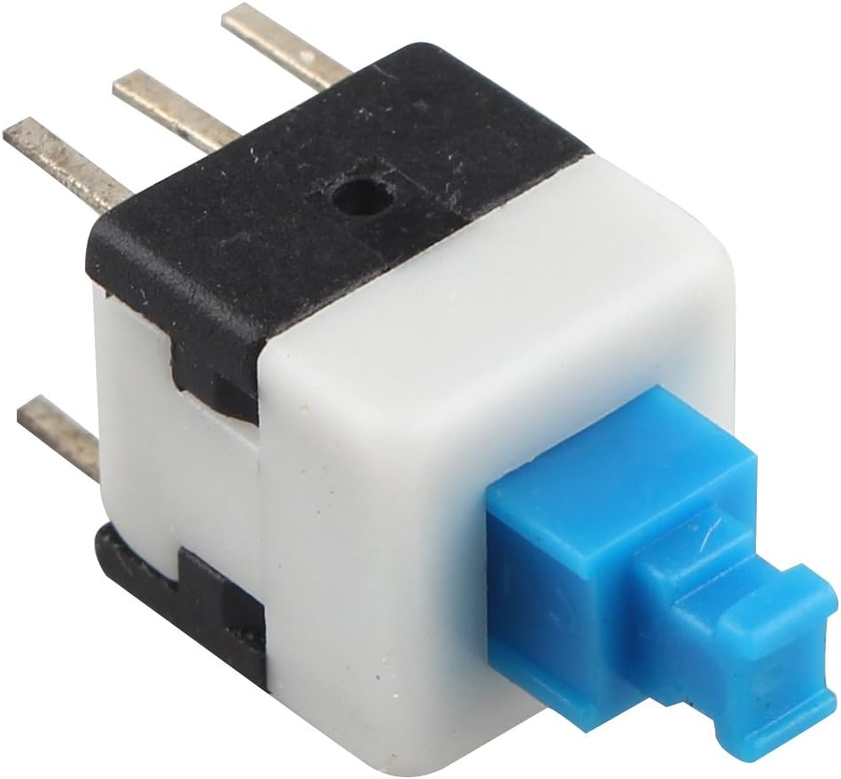 HALJIA 10pcs 6 Pin Self-locking Switch Push Button Switches DPDT 8 x 8mm, Blue - Image 4