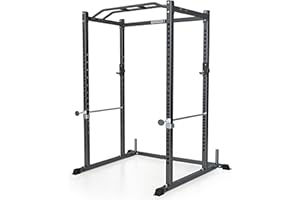 Iron Crush i200 Power Rack – Multi-Function Squat Rack with Solid Safety Bars and J-Hooks – Optional LAT Pulldown, Landmine Attachments - Home Gym Power Cage Bench Rack (Power Rack Only)