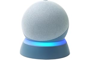 Table Stand for Echo Dot 5th Generation, C YECEN Desktop Holder Mount for Echo Dot 5th & 4th Gen, Base Bracket with Light Guide and with Built-in Cable Management,Twilight Blue